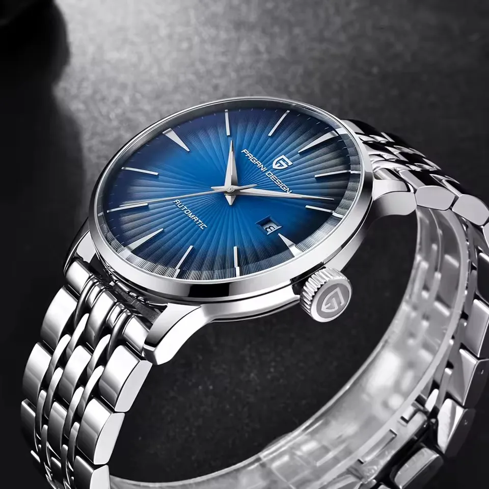 PAGANI تصميم 43 مللي متر العلامة التجارية الفاخرة الرجال ساعة ميكانيكية 3Bar ضوء الليل الفولاذ المقاوم للصدأ الرجال ساعات أوتوماتيكية للرجال Relojes