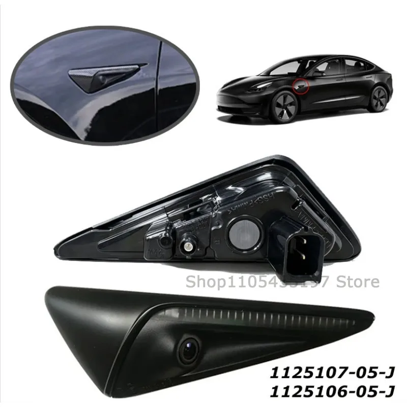 For Tesla Model 3/Y 2017-2022 Fender Camera 1125106-05-J 1125107-05-J Right Left Side Turn Signal Camera Car Parts 1125106-50-J