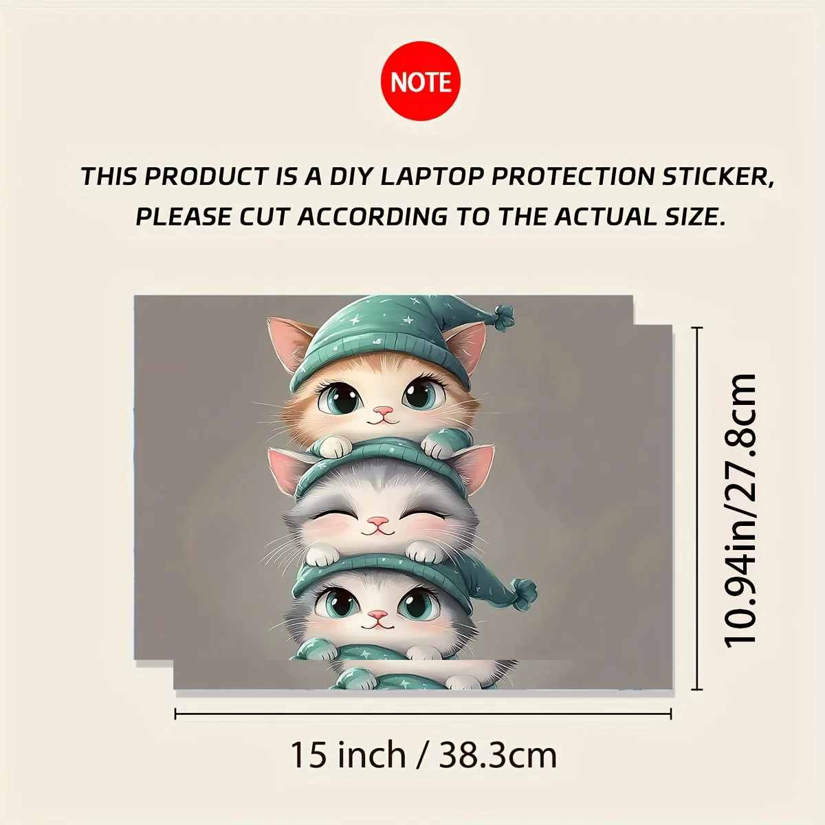 A set of laptop art stickers and protective covers with 2 cat themes, which are waterproof and scratch resistant