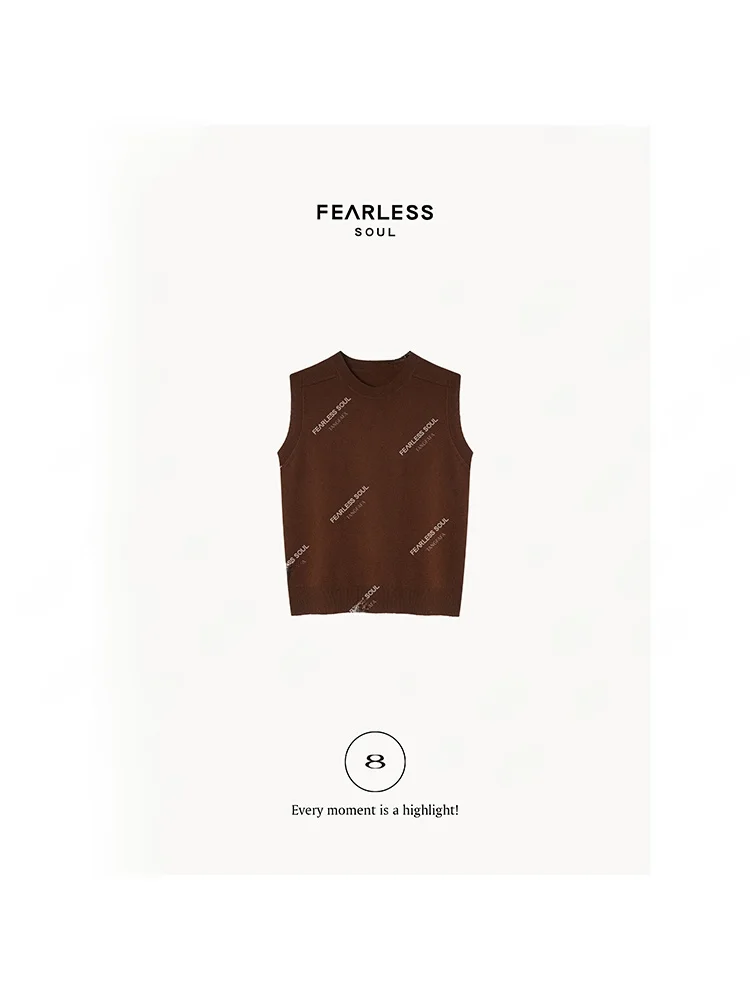 

Женский шерстяной жилет Tfa6582 Svel с круглым вырезом, свободный крой, трикотажный, для осенне-зимнего сезона