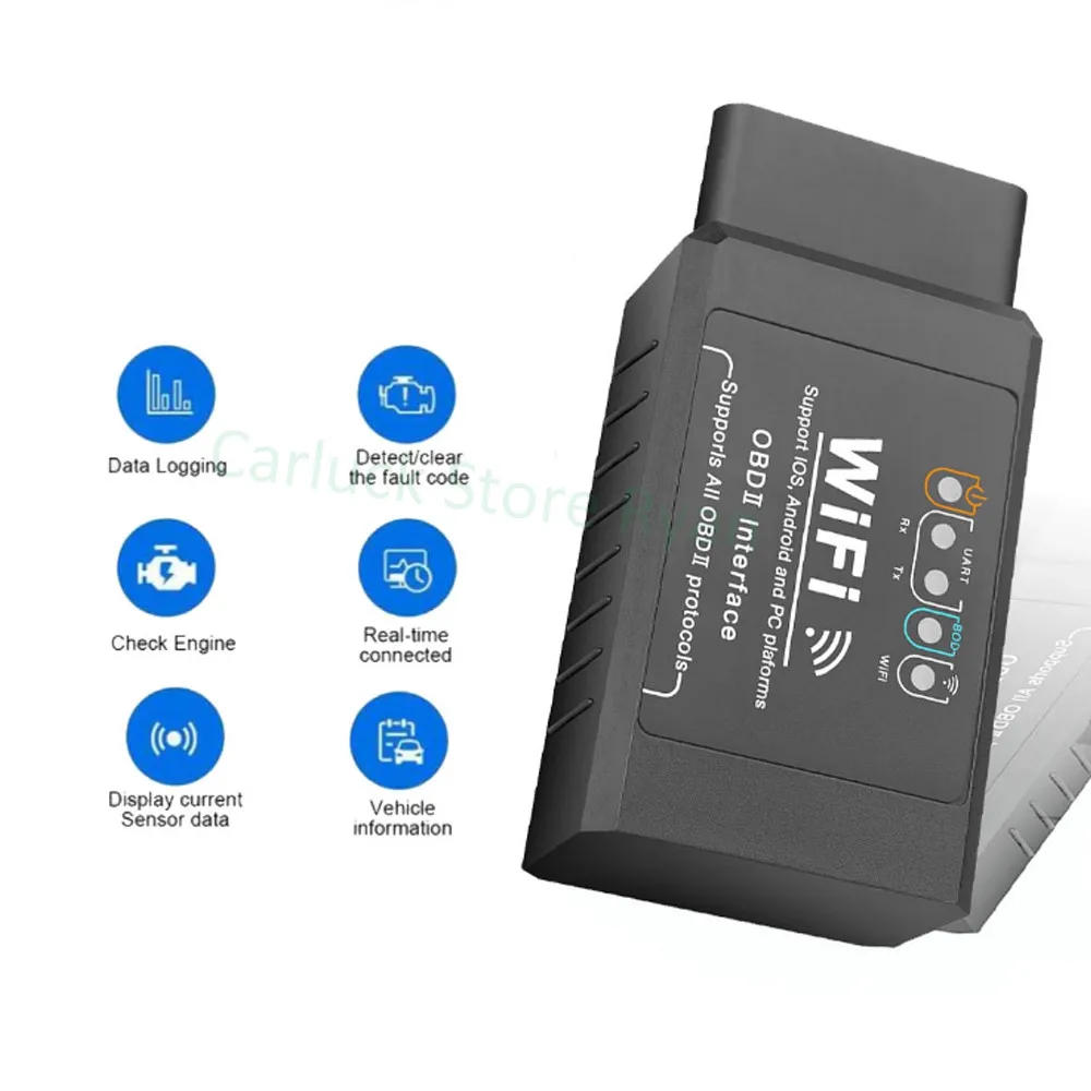 V1.5 WIFI ELM327 OBD2 Scanner for iPhone IOS Android Auto car OBDII OBD 2 ODB II ELM 327 V1.5 WIFI Code Reader Diagnostic Tools
