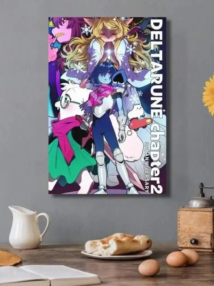 Deltarune Video Game Poster Wall Art Picture Print, Role Playing Game Themed Modern Family Bedroom Decoration, Canvas Painting