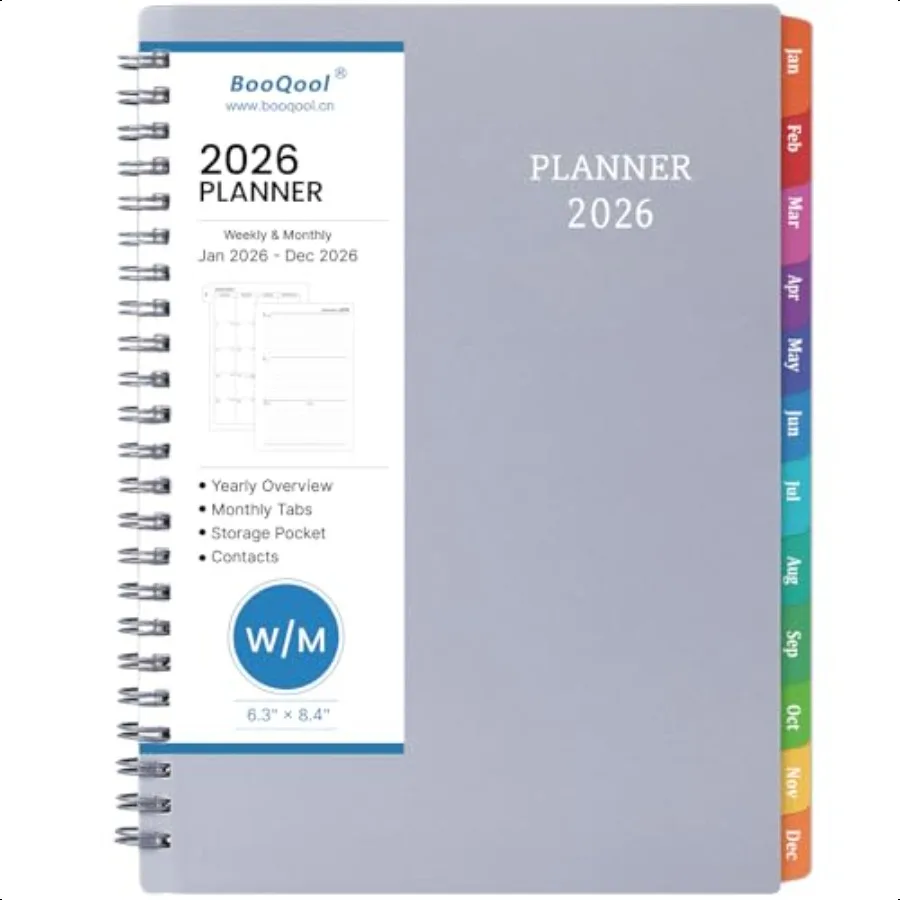 

2026 Planner Jan 2026 Dec 2026 2026 Calendar Planner 2026 Planner Weekly and Monthly 6.25 × 8.3 Tabs Inner Pocket Strong TwinWi