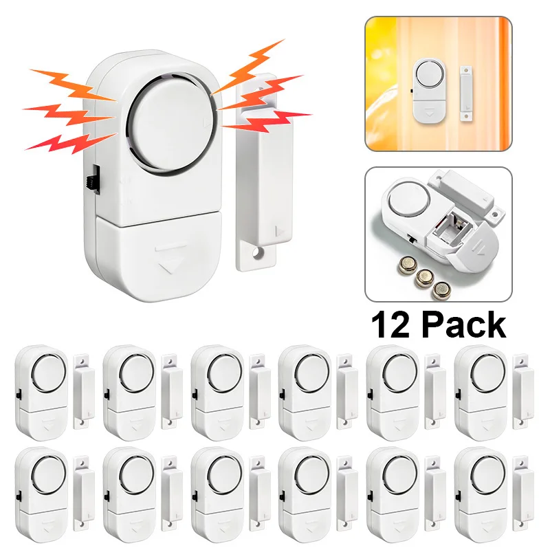 Wireless Door Window Sensor Independent Opening Magnetic Door Sensor 90db Wireless Security Alarm