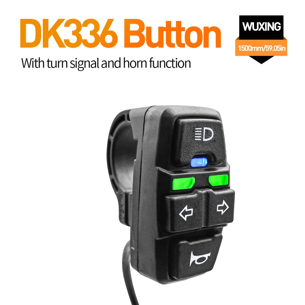 Ebike farol + chifre/cruise + interruptor de luz giratória dk336