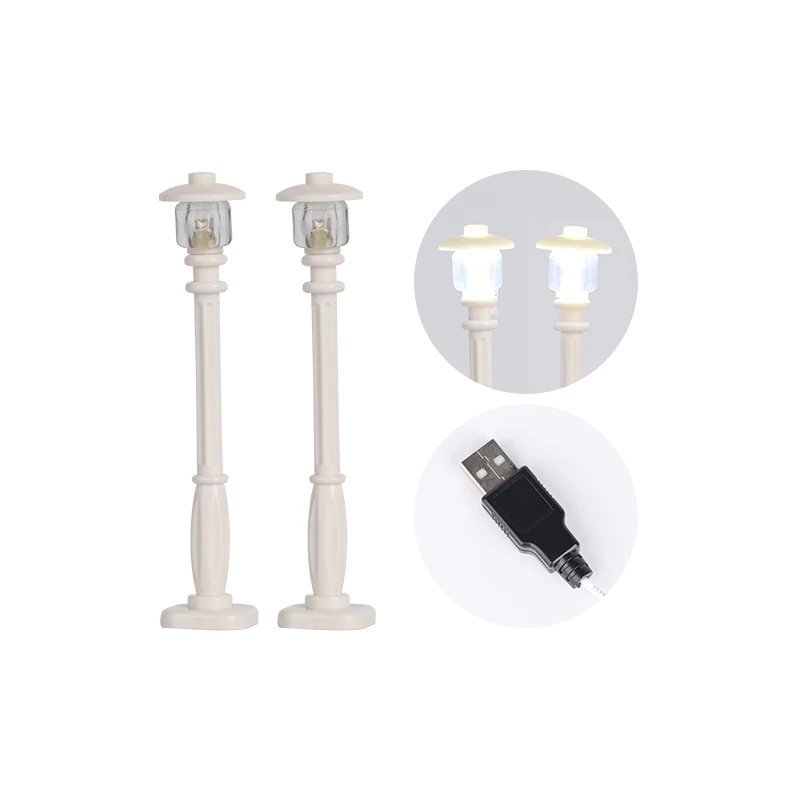 EASYLITE 1PCS Building Blocks 2 LED Lamp Post in 1 USB Light DIY Street Light For Lamppost City MOC Accessories Brick Light Set