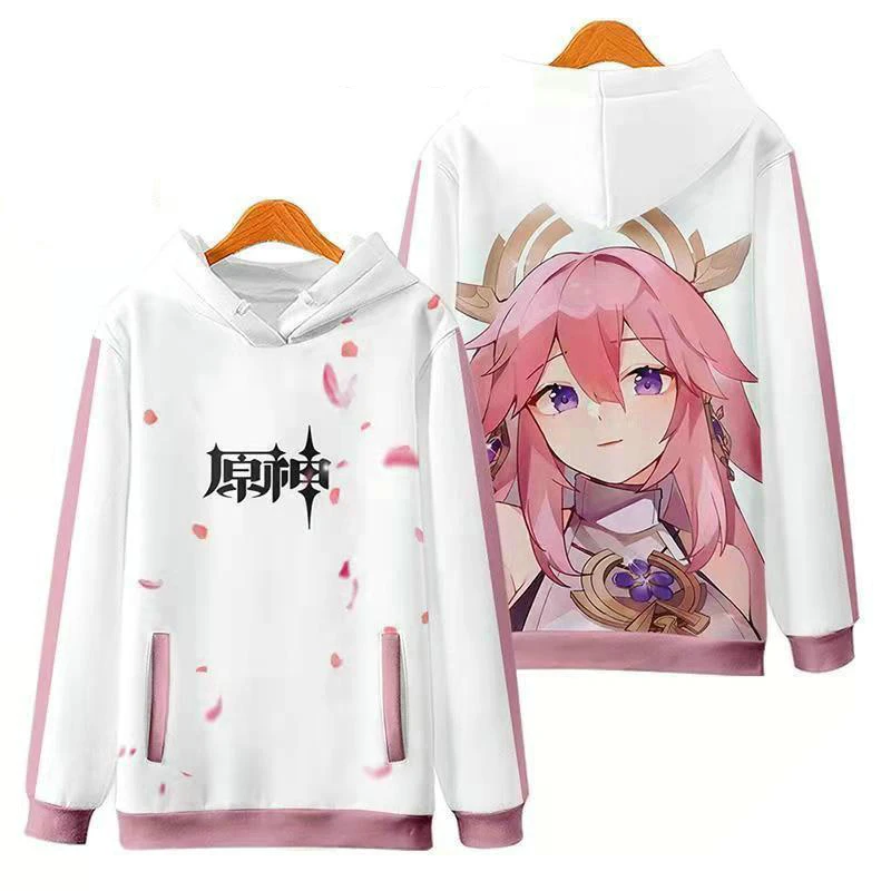 Genshin Impact Yae Miko 3d Print Japanese Anime Hoodies Sweatshirts Men Women Hooded Tops Long Sleeve Sport Game Hoodie Pullover