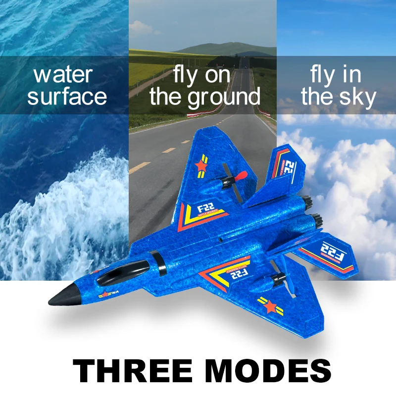 Novel F-22 Fighter Raptor Glider RC Plane Airplane Model Foam Remote Control Outdoor Toys for Boys Kid Radio controlled Aircraft