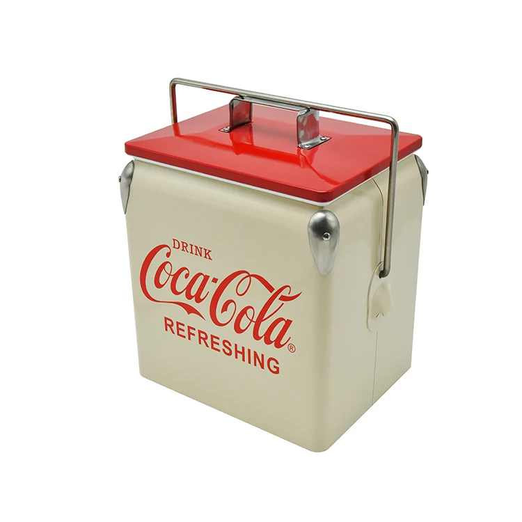 Wine Cooler 13L Cooler Box Vintage Cooler Bag Ice Metal Box Promotional Gift Wine Fridge For Caravan,Camper Accessories