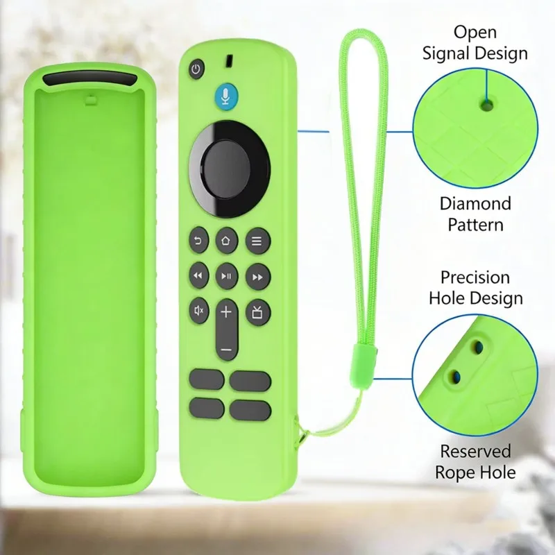 【GIFT】For Fire TV Stick HD/4K Compatible Silicone Remote Control Protective Cover Glow-In-The-Dark Design Anti-Drop Dustproof Ca