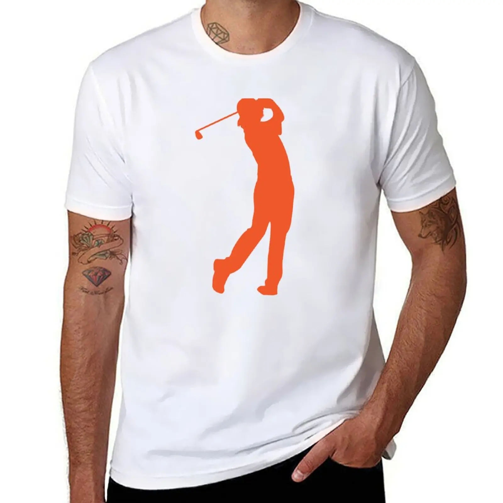 

Футболка для гольфа Rickie Fowler Silhouette, мужская футболка, роскошные мужские футболки с рисунком, футболка