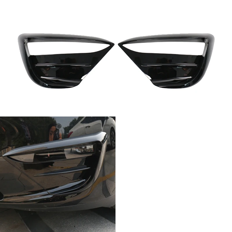 

Передний бампер автомобиля, противотуманные фары, нижняя решетка, рамка, спойлер, сплиттер, ветровой нож для Tesla Model Y