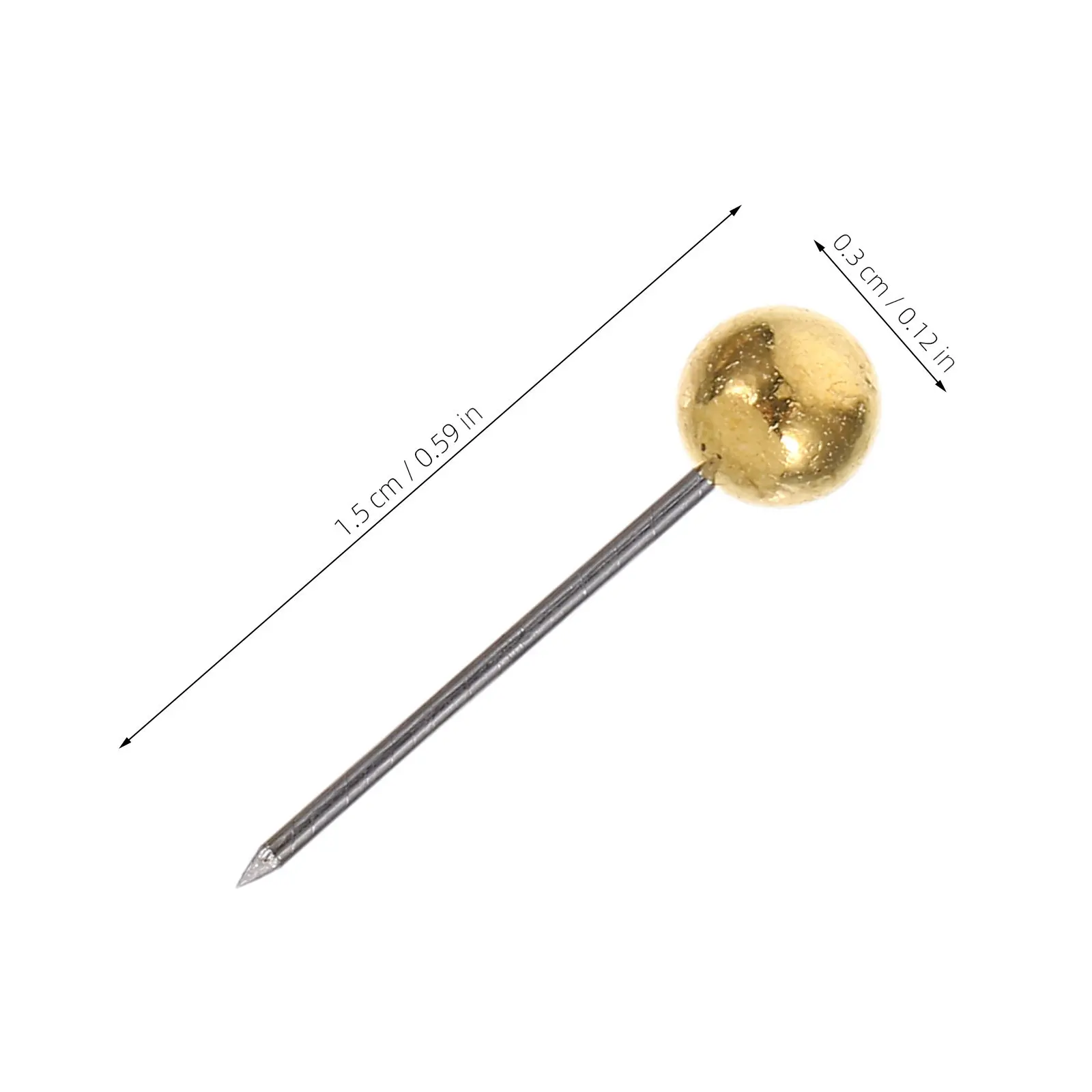 200Pcs Elegant Gold Finish Round Ball Head Thumb Tacks Push Pins for Wall Posters Maps Notes Documents Photo Bulletin Board