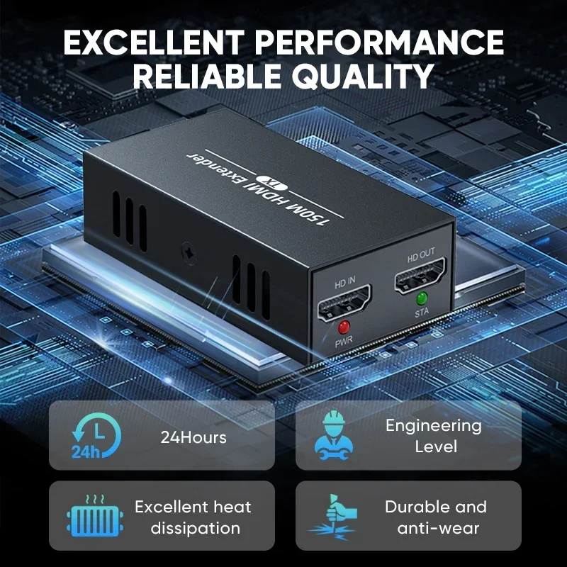 150 Meter HDMI Extender Plug&play 1080P@60Hz Without Delay and Loss Suitable for Home Theaters|video Conferencing|home Theaters