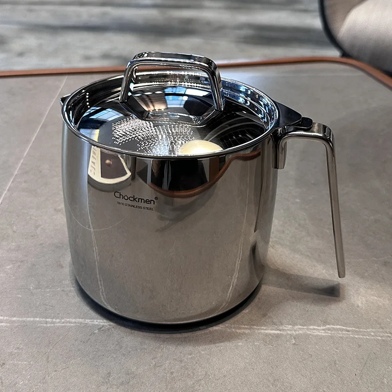 

316 stainless steel oil pot lard tank oil filter pot with cover mesh kitchen filter oil residue