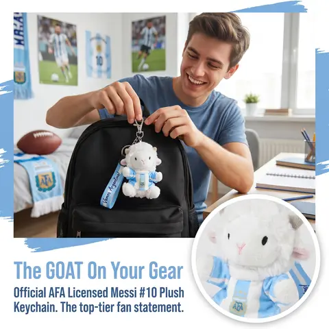 Authentic Juxing Power Argentina National Football Team Small Size Messi 10 Jersey Plush Hanging Ornament Official Souvenir