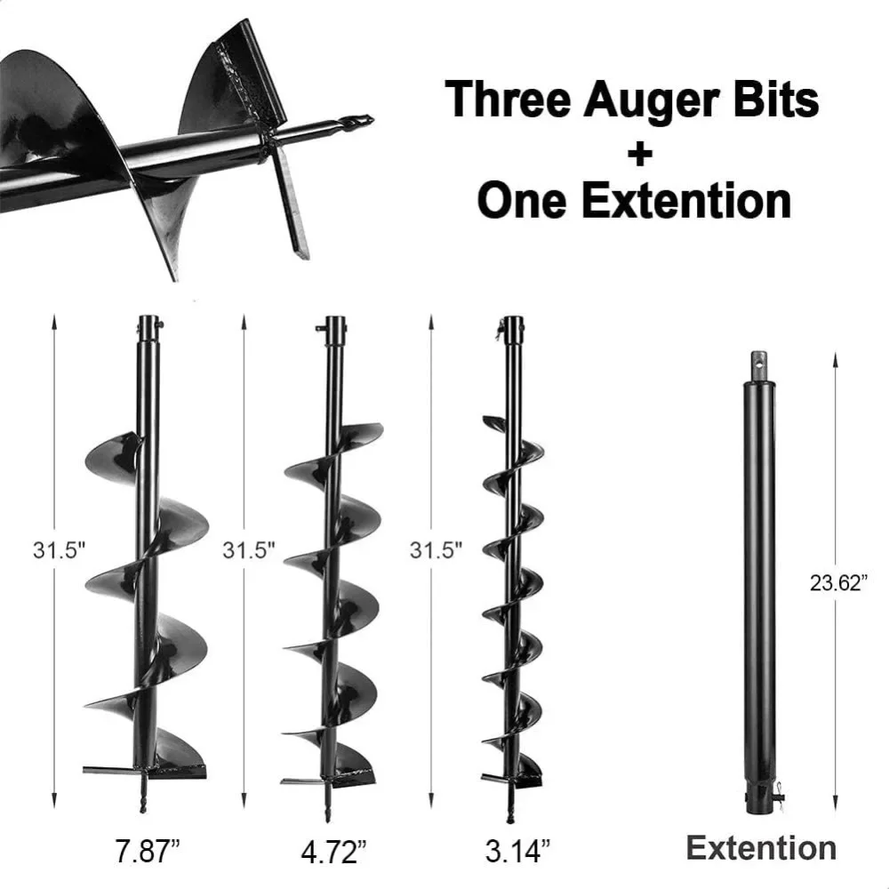 Imagem -02 - Gás Powered Post Hole Digger Terra Auger Drill Stroke Auger Bits Barra de Extensão para Cerca e Plantação 62cc