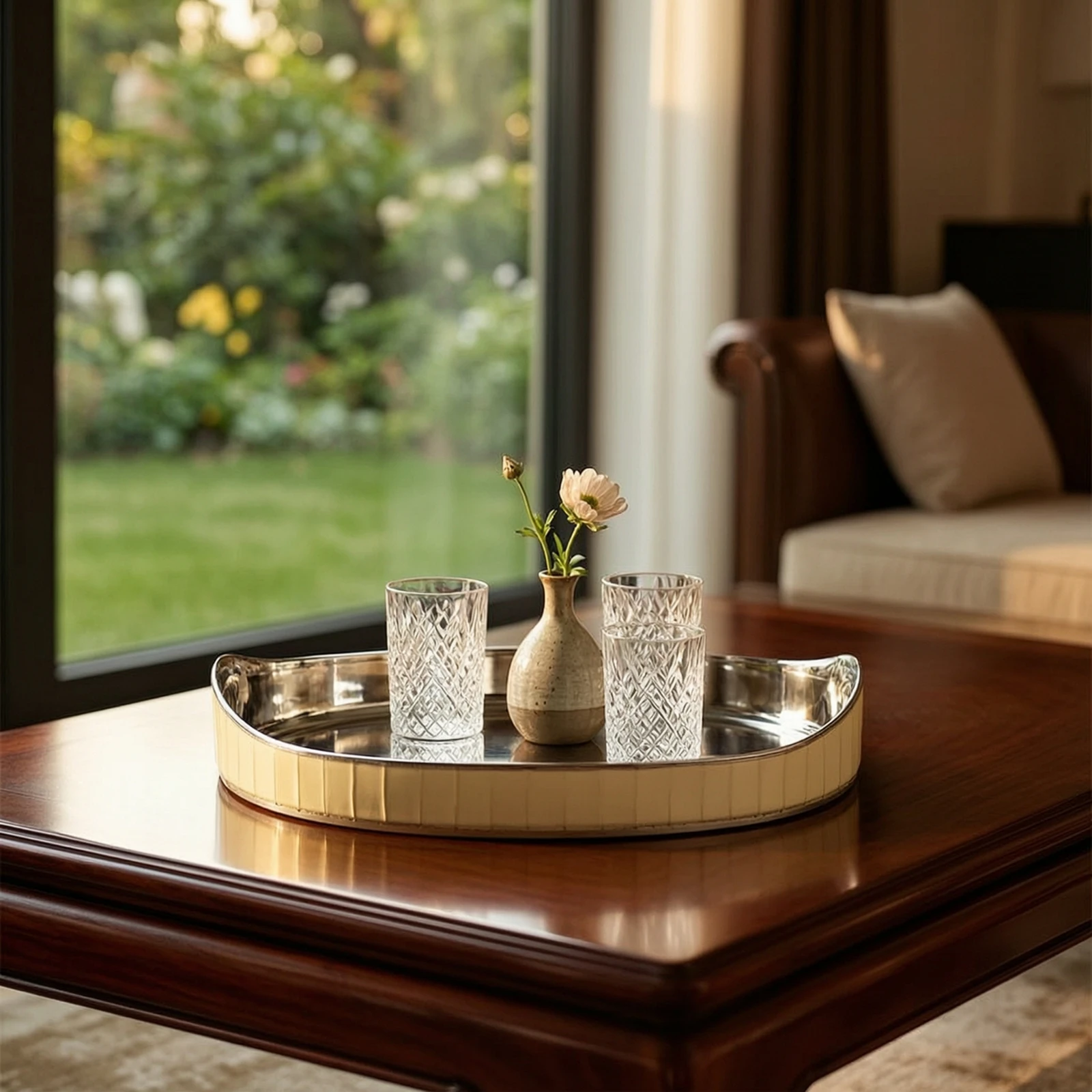 Serving Tray with Handles Smooth Bar Tray Stylish Versatile for Tabletop