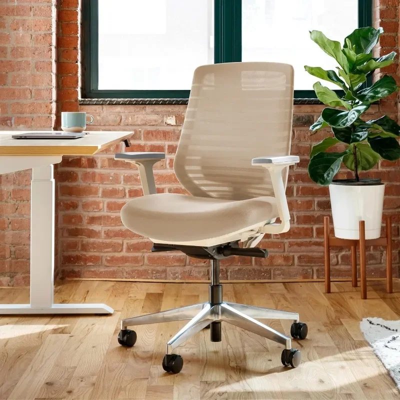 A Versatile Desk Chair with Adjustable Lumbar Support, Breathable Mesh Backrest, and Smooth Wheels Experience Optimal