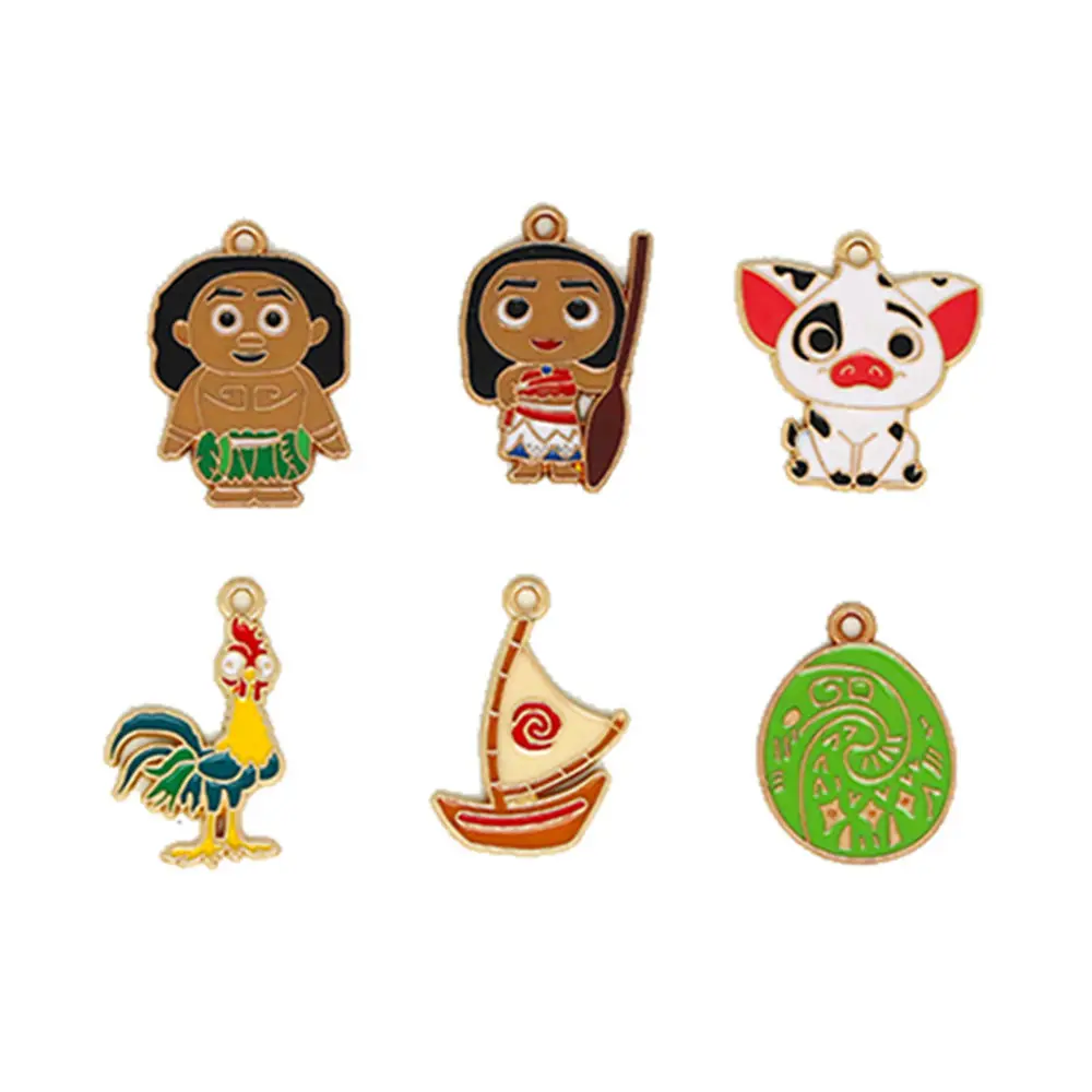 10 قطع ماوي موانا الحيوانات الأليفة pua خنزير أقراط قلادة معدنية سحر قلادة المفاتيح DIY المواد اليدوية