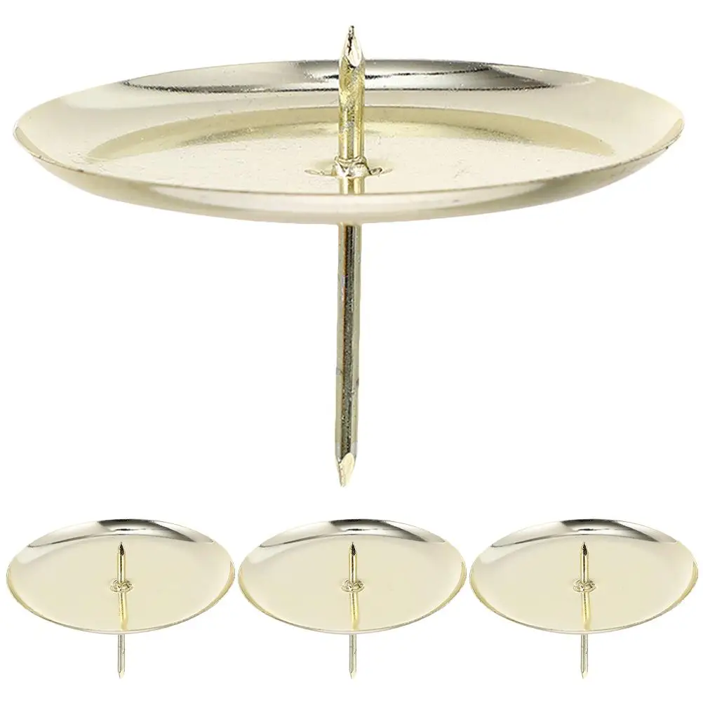 

4 Pcs Metal Candlestick Holders Tea Light Wreath Table Base 6cm Color Fixing Holder for Room Decorations