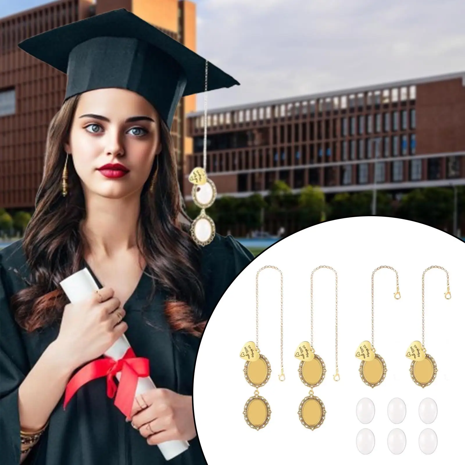 

4шт Выпускная Кепка Мемориальные Кисточки Кисточка Фото Подвески Аксессуар Искусство