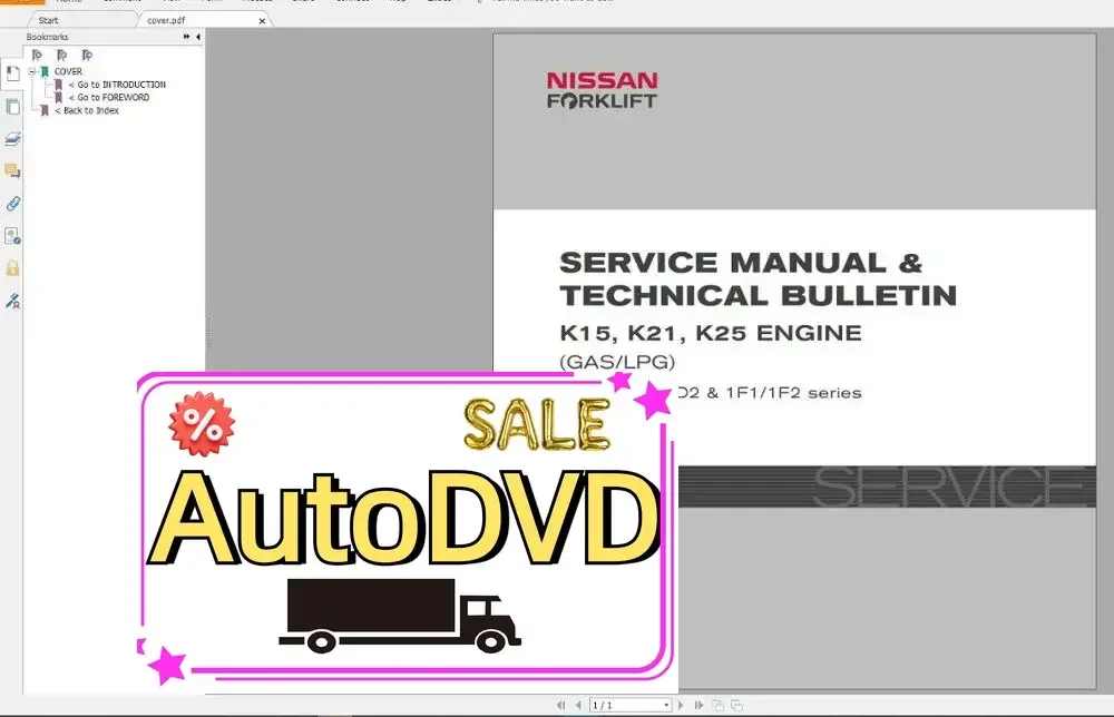 AutoDVD For NISSAN UNICARRIERS Forklift Part Catalog & Service Manual (PDF)  2017
