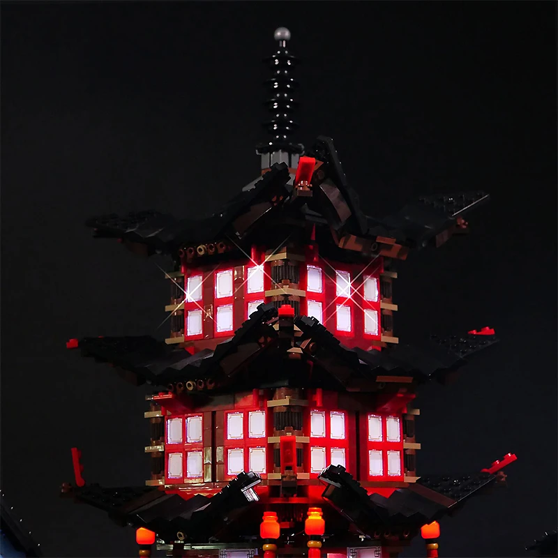 مجموعة إضاءة LED DIY لـ LEGO 70751 Temple of Airjitzu (إضاءة LED فقط، بدون نموذج كتل)