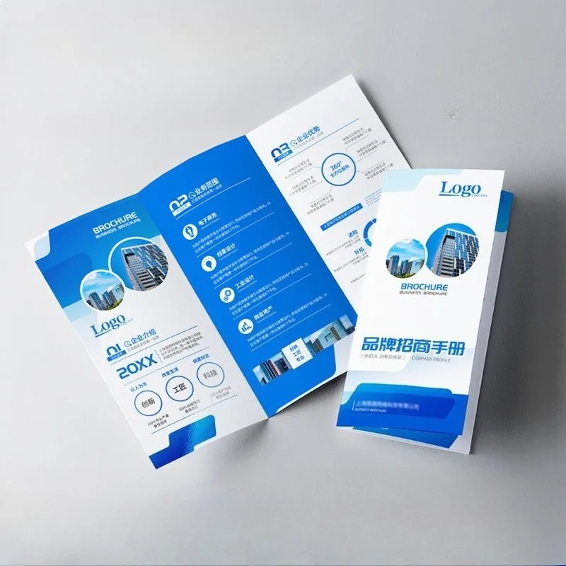 

Custom Printed Tri-fold Brochures Personalized Business Promotion Leaflets High Quality Company Profile Pamphlets 28.5x21cm