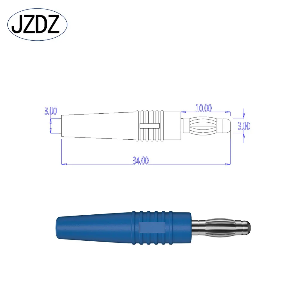 JZDZ 10pcs 3mm Banana Plug Banana Pin Electrical Connector Test Accessories 10008