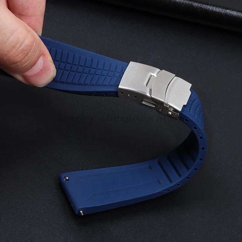 20mm 22mm 24mm Silicone Watch Strap Quick Release Soft Rubber Universal Smart Watch Bracelets for Seiko for Huawei for Amazfit