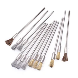 2/3PCS Stainless Steel Brush Wire Brass Horsehair Extension Rod Scratch Brushes for Drill Power Rotary Tool