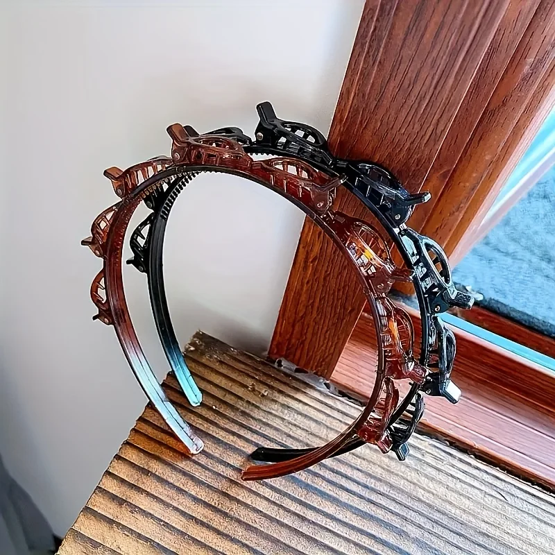 1/2 Pc. Braided Headband with Double Fringe Clips, Perfect for Securing Intricate Braided Hairstyles. image 3