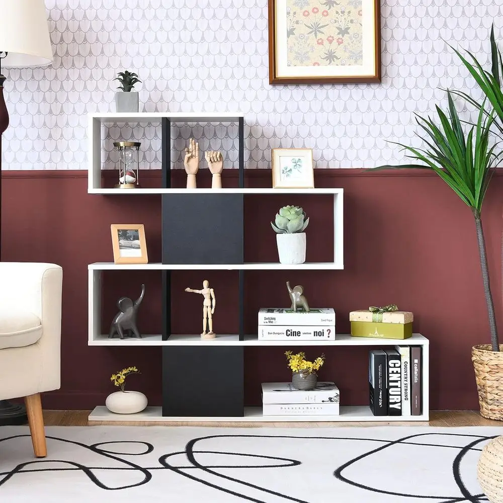 

8 Cubes Bookshel, ern Ladder Bookcase, 8-Cube Open Stepped Storage Bookcase, 5-Tier Display Shel or Home Oice, 47 x 8 x 43