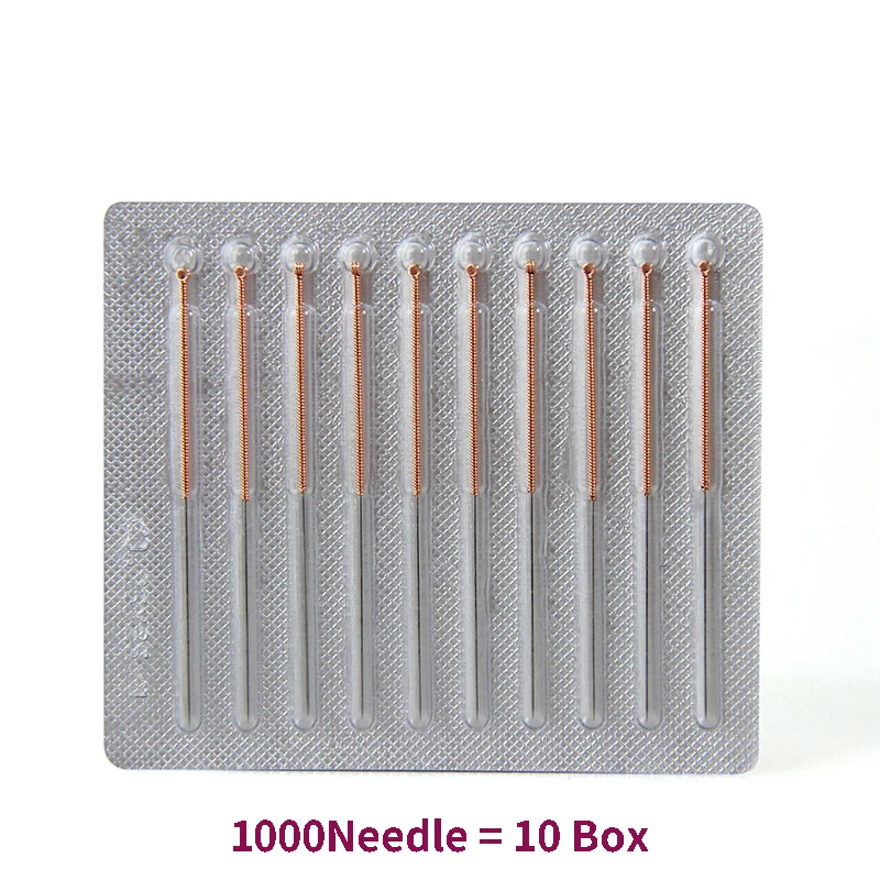 1000PCS  Disposable Copper Handle Aseptic Acupuncture Needle Without Tube Chinese Doctor Medicine Free Shipping