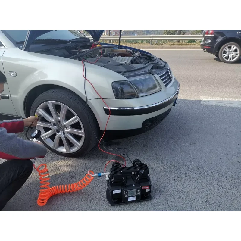DC12V-24V Li-ion BRUSHLESS AIR COMPRESSOR 500W Aluminum DC Motor Portable Oilless Silent Air Pump Car Air Compressor Model 5