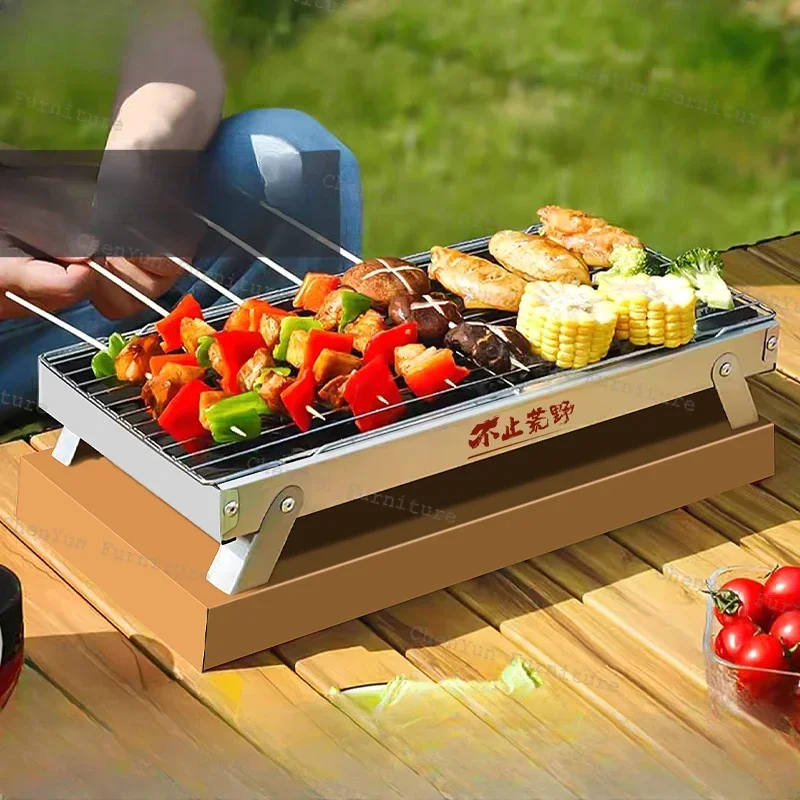 Camping Picnic Outdoor Stove Portable Minitype Furniture Barbecue Outdoor Seasoning Rack Gridiron Stove Branden Van De Oven