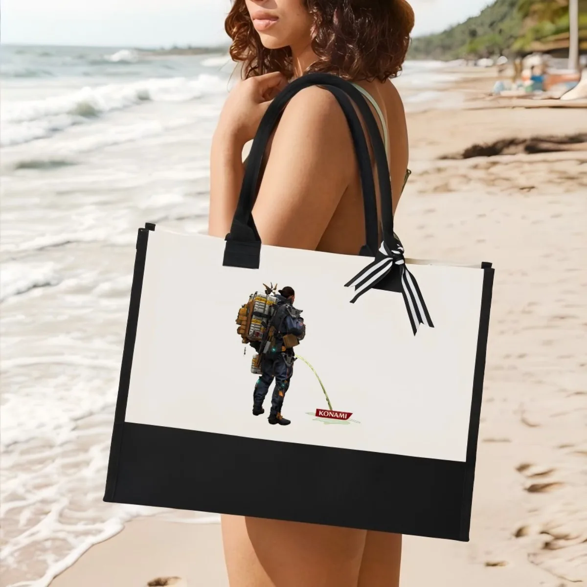 سام اذهب إلى الجحيم، كونامي! 2026 وصول جديد أزياء عملية واسعة قابلة لإعادة الاستخدام حمل حقيبة نمط طباعة 2 لهجة الثقيلة