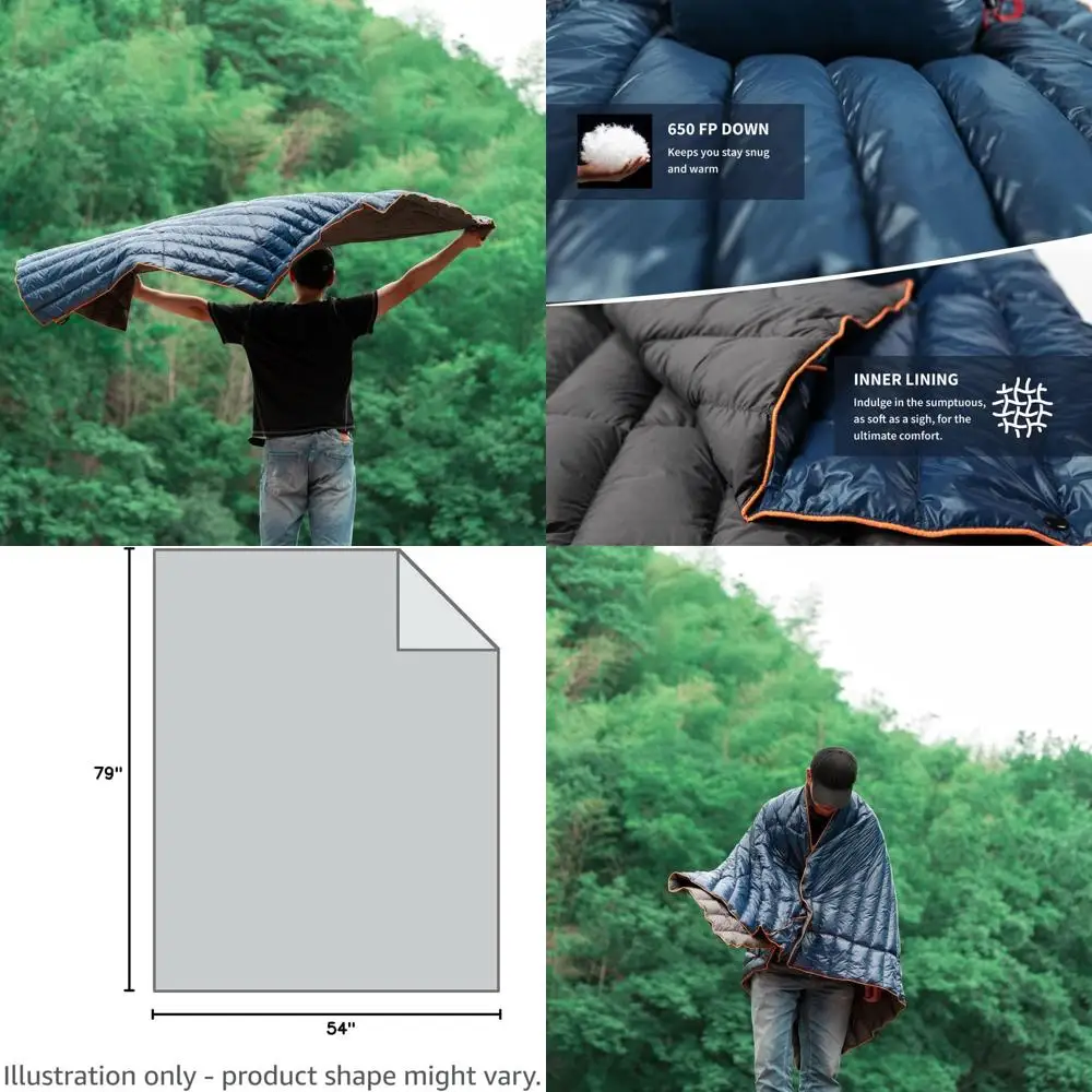 

Ultralight 650 Fill Power Down Quilt - 1.35lbs Warm, Compact Comforter for Outdoor Adventures and Travel