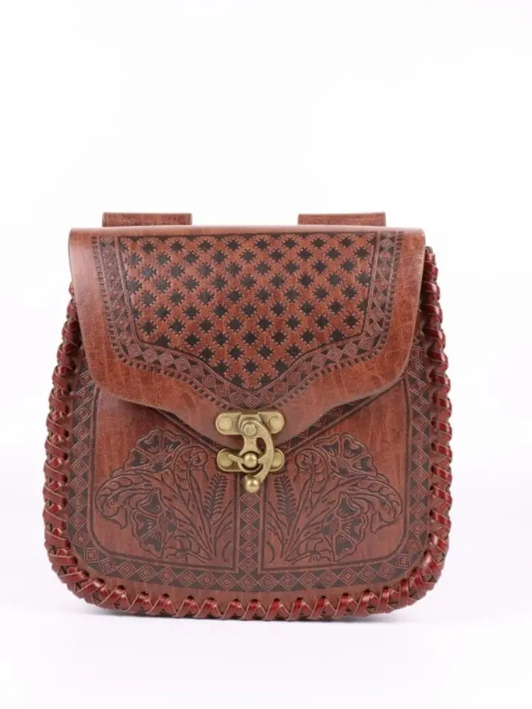 Accessoires de costume vintage marron clair, sac de ceinture unisexe, accessoires de jeu de rôle d'halloween
