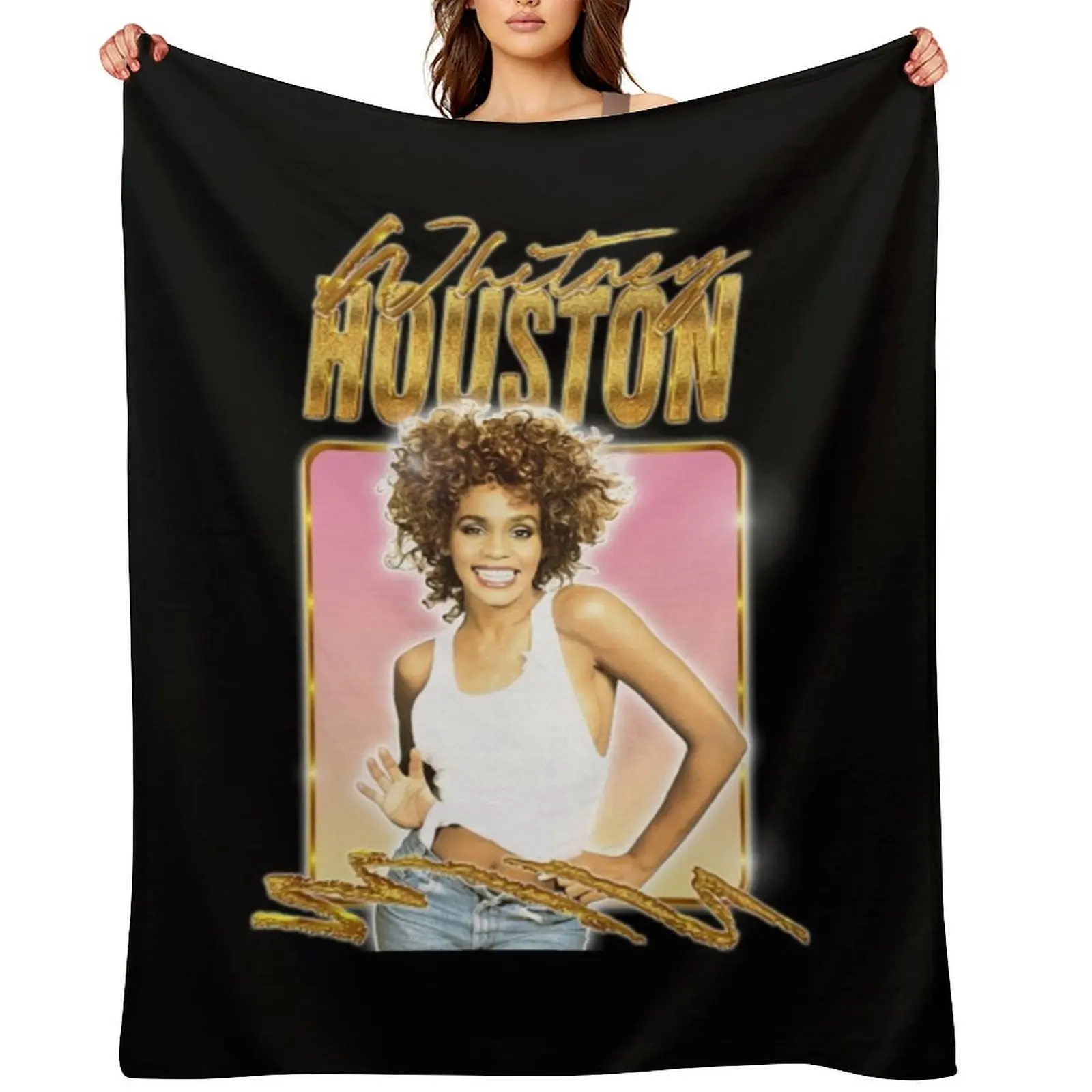 

Whitney Houston Throw Blanket manga Soft Beds Stuffeds Hairy Blankets