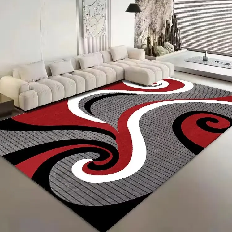 Nordic Swirl Design RUG FOR LIVE ROOM Luxury Large Living Room Carpet Non-slip Bedroom Soft Floor Mats Entrance Doormat Washable