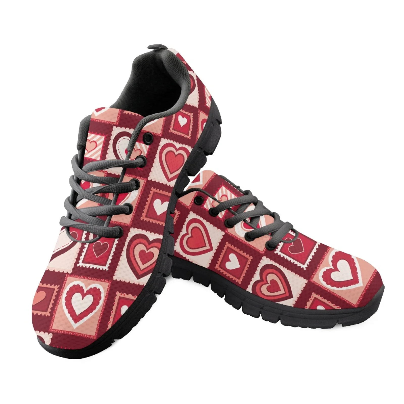 Coloranimal Hearts Women Lightweight Breathable Work Shoes for Nurses Standing All Day Low Top Men's Walking Sneakers for Travel
