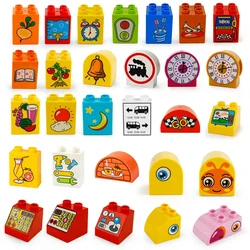 Compatible Big Building Blocks Print Pattern Scene Sign Accessories Large Bricks Kids DIY Creativity Assembly Toys Party Gifts