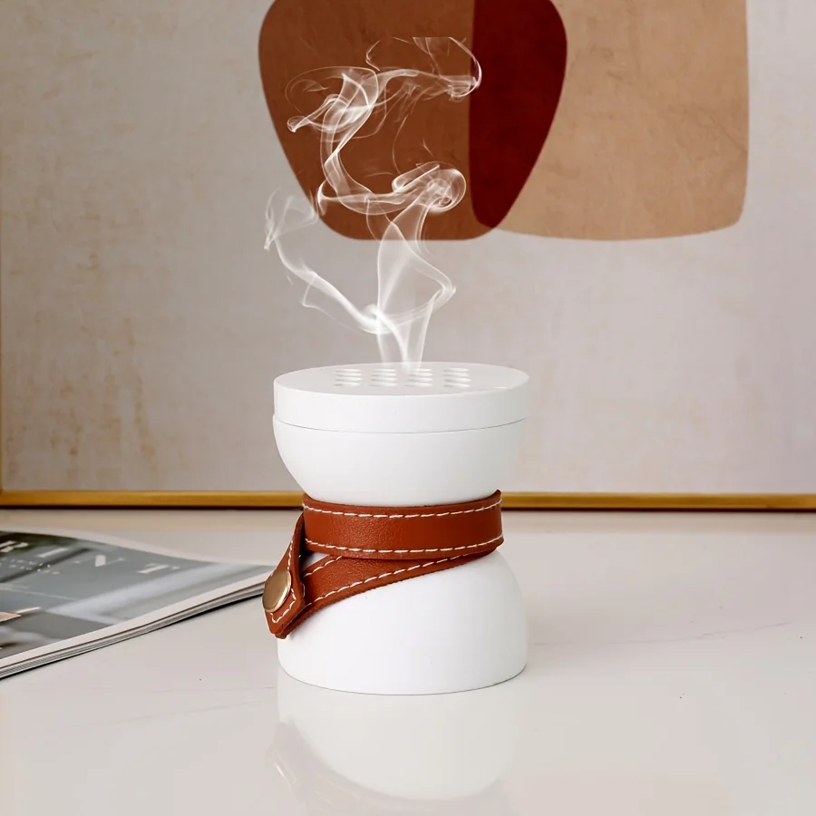 

Arabic Marble Pattern Coal Ball Incense Burner with Handle and Lid Home Decor Ornament