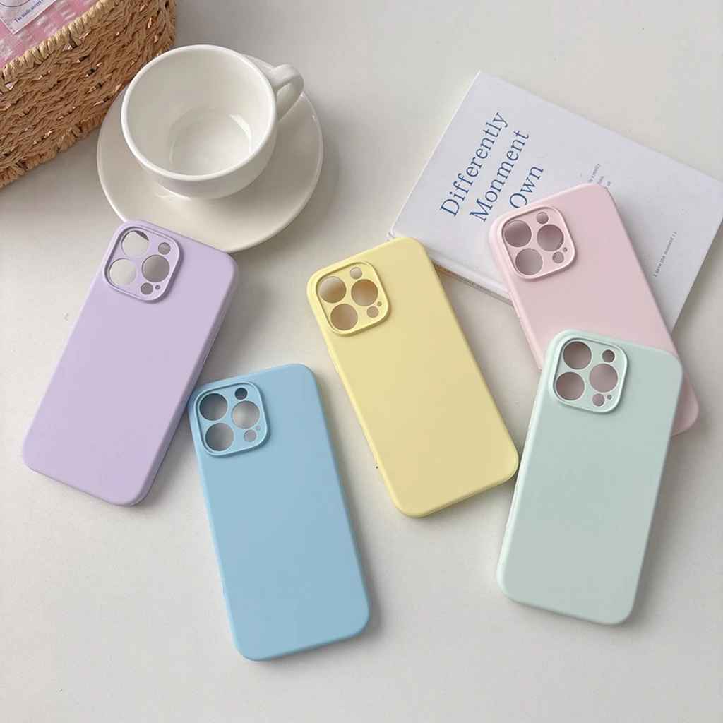 Летний свежий простой защитный чехол для объектива камеры ярких цветов, мягкий противоударный чехол для телефона для iPhone 16, 15, 14 Pro Max