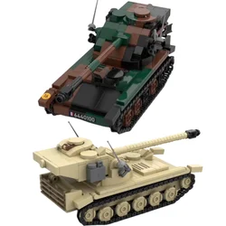 WW2 Military Soldiers Vehicle AMX 13 Light tank Building Blocks Action Figures Weapon Car Models Brick Toys for Kids Birthday