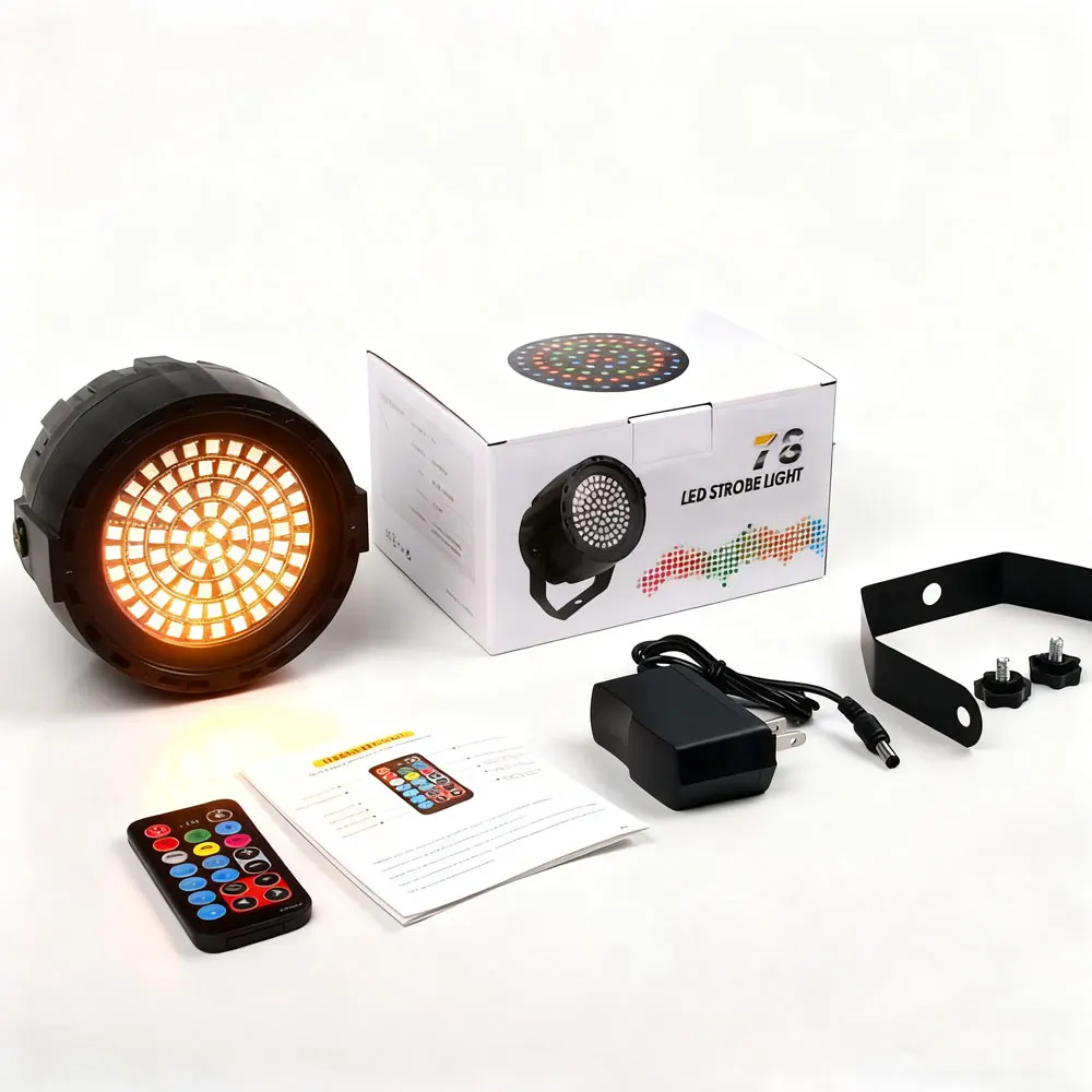 Clearance! 78 LED High-Intensity Strobe Par Light, Multi-Color Sound Activated for Stage Bar Home DJ Party Karaoke Dance