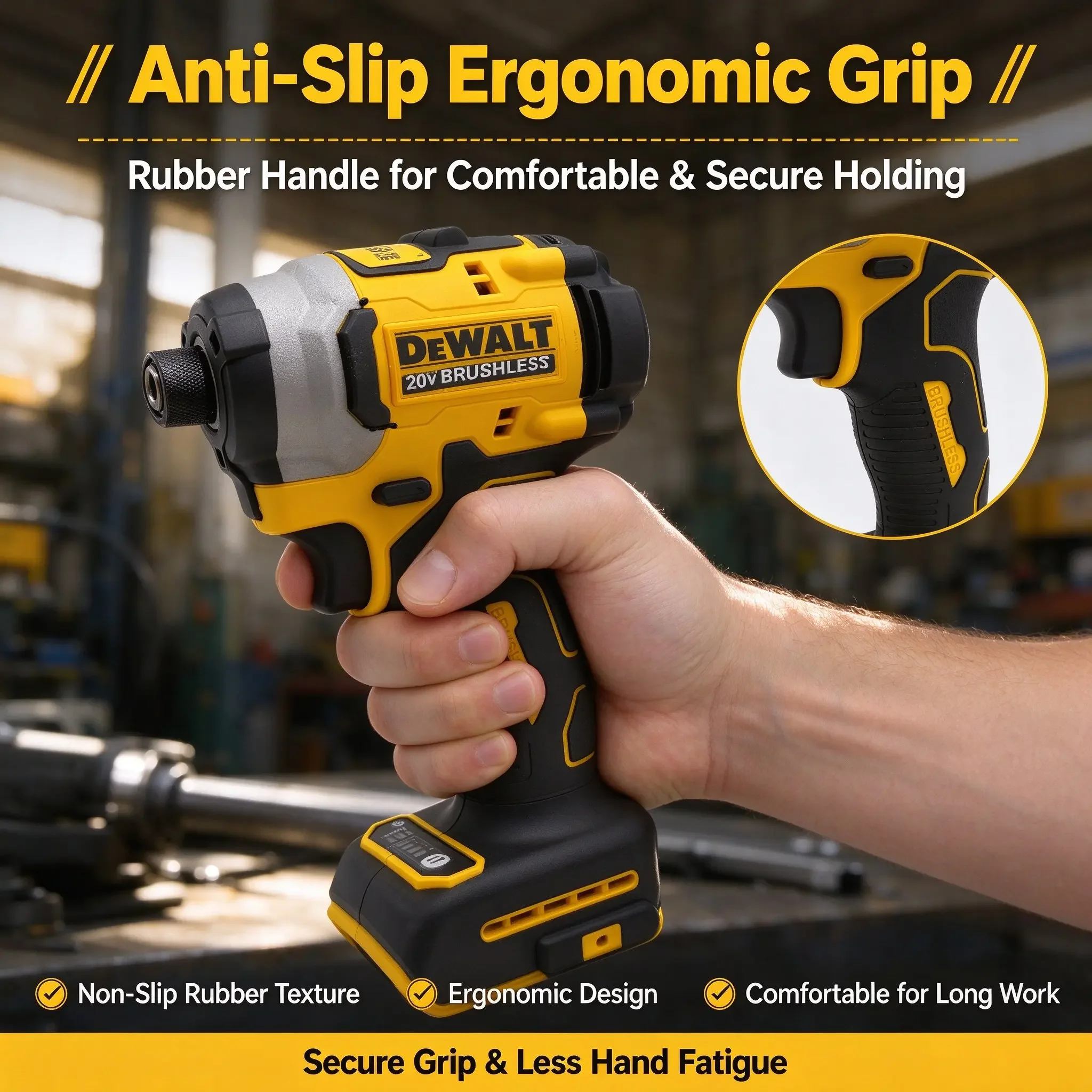 DEWALT Old DCD850 Brushless Cordless Electric Drill, 20V Rechargeable Impact Screwdriver, Multi-Function Hand Power Tool - view 5