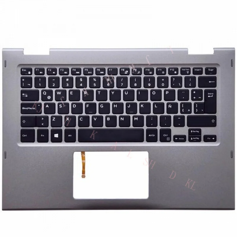 

N New Latin для Dell Inspiron 13 5368 5379, упор для рук с клавиатурой с подсветкой, серый